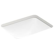 Kohler Caxton Rectangle Under-Mount Bathroom Sink with Overflow and Clamp Assembly, White
