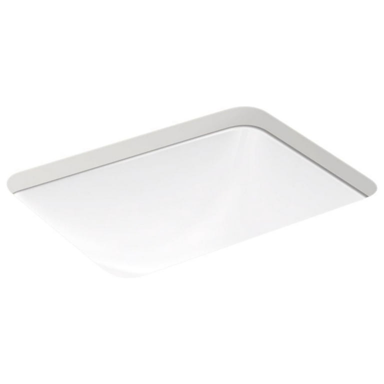 KOHLER Caxton Undermount Rectangular Bathroom Sink with Overflow and Clamp Assembly in White KOHLER Caxton Undermount Rectangular Bathroom Sink with Overflow and Clamp Assembly in White