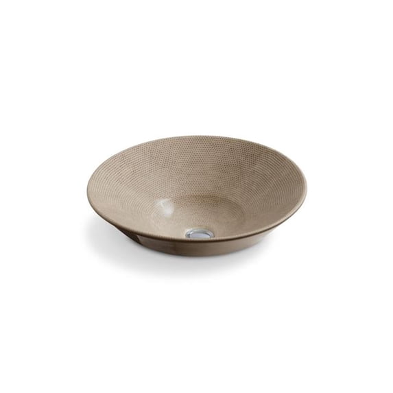 Kohler 2200-HV 16.25 in. Round Vessel Bathroom Sink with No Overflow - Boucle Tweed