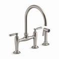 thumbnail image 1 of Kohler  Edalyn by Studio McGee Two-Hole Bridge Kitchen Sink Faucet with Side Sprayer - Vibrant Stainless, 1 of 1