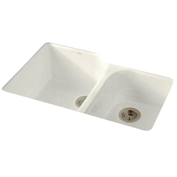 KOHLER K-5931-4U-96 Executive Chef Undercounter Kitchen Sink, Biscuit