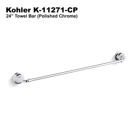 Kohler Fort Traditional Chrome Towel Bar, 1 Count