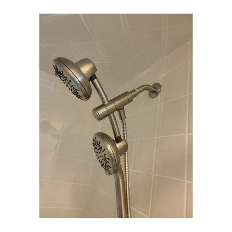 Freespin Bellerose 3-Spray Patterns 5.25 in. Wall Mount Dual Shower Heads in Vibrant Brushed Nickel Freespin Bellerose 3-Spray Patterns 5.25 in. Wall Mount Dual Shower Heads in Vibrant Brushed Nickel