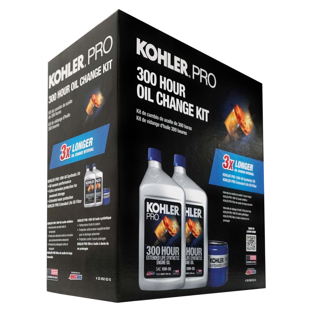 Kohler Genuine OEM Oil Change Kit, 300 Hour Interval, 2 Quarts 10W-50