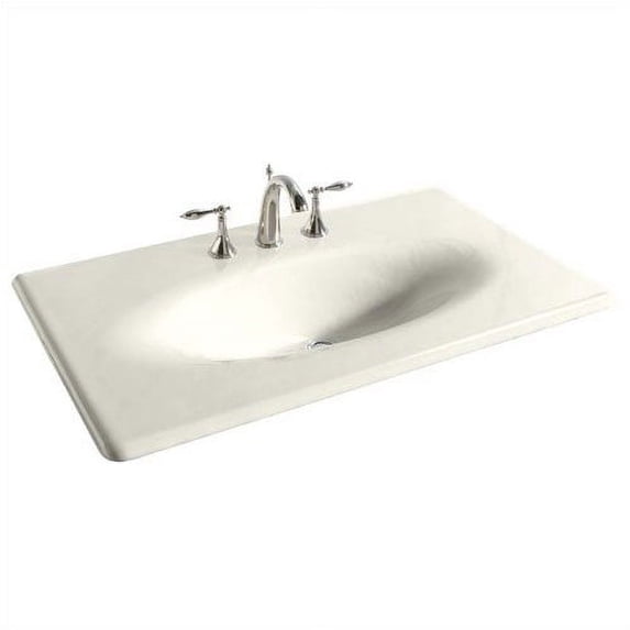 Kohler 3051-8-7 37 in. Enameled Cast Iron Vanity Top with Integrated Oval Sink & 8 CC - Black