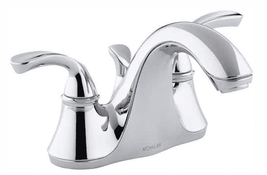 Elegant Forte Polished Chrome 4" Centerset Double-Handle Bathroom Faucet