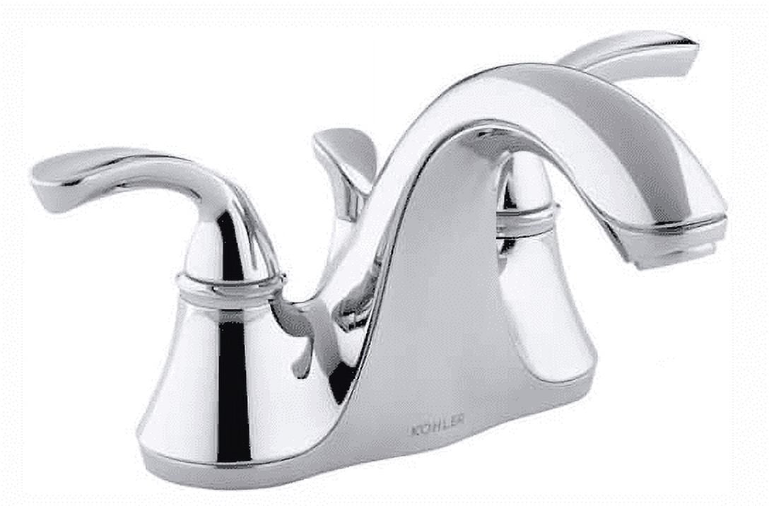 Elegant Forte Polished Chrome 4" Centerset Double-Handle Bathroom Faucet