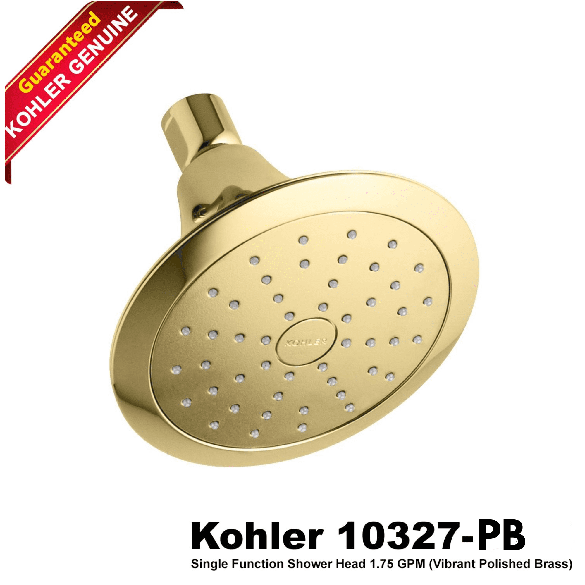 Vibrant Polished Brass Single-Function Wall Mounted Showerhead