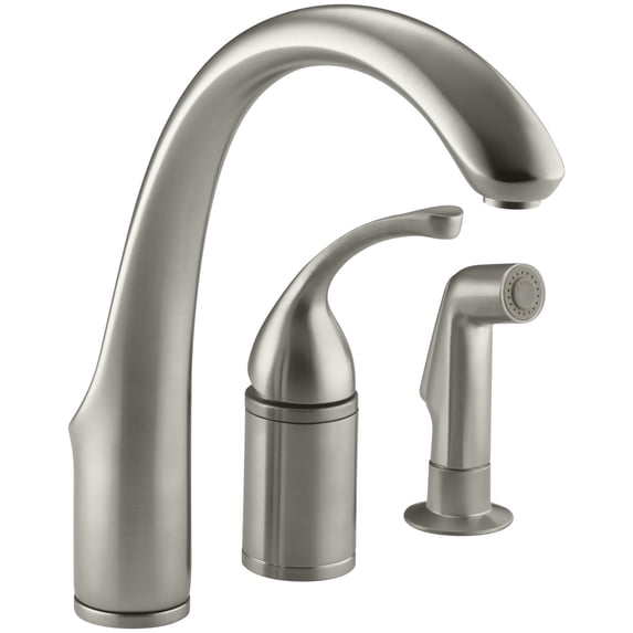 Kohler K-10430-BN Forte Single Control Remote Valve Kitchen Sink Faucet, Br Nickel