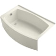 thumbnail image 1 of Kohler K-1100-La Expanse Collection 60" Curved Integral Apron Bath Tub - Off White, 1 of 6