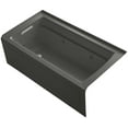 thumbnail image 1 of Kohler K-1122-La Archer Collection 60" Three Wall Alcove Jetted Whirlpool Bath Tub - Grey, 1 of 3