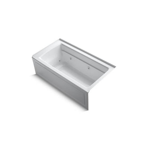 Kohler 50 ft. 60 x 32 in. Archer Alcove Whirlpool Bath with Integral Apron & Flange & Right-Hand Drain