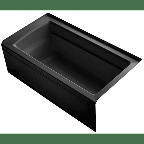 Kohler K-1123-Ra Archer Collection 60" Three Wall Alcove Soaker Bath Tub - Black