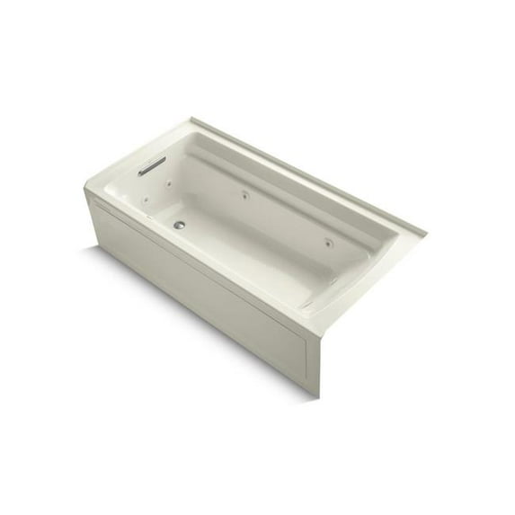 Kohler 1124-LA-96 72 x 36 in. Archer Alcove Whirlpool Bath with Left Drain - Biscuit