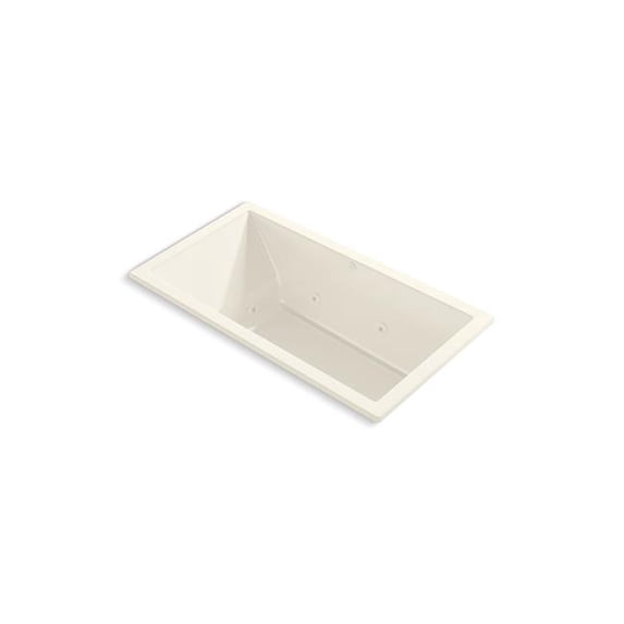Kohler 1168-JH-96 60 x 32 in. Underscore Drop-In Heated Whirlpool Bath - Biscuit