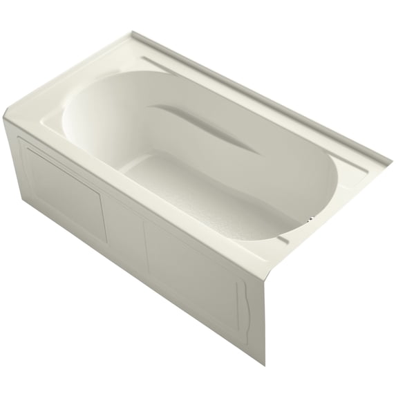 Kohler K-1184-Ra Devonshire Collection 60" Three Wall Alcove Soaking Bath Tub - Off White