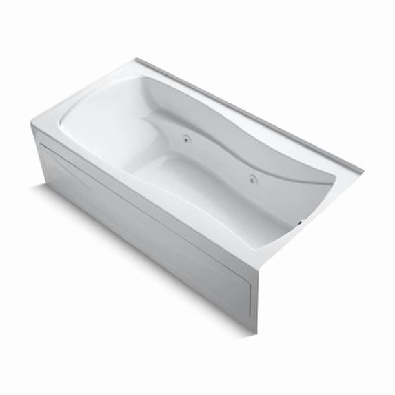 Kohler 1257-HR-0 72 x 36 in. Mariposa Alcove Whirlpool Bath Right Drain - White