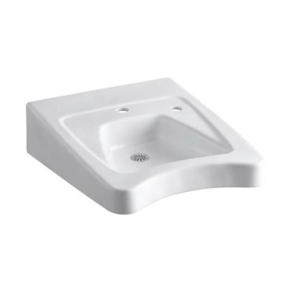 Kohler K-12638-R Morningside 20" Wall Mounted Bathroom Sink - White
