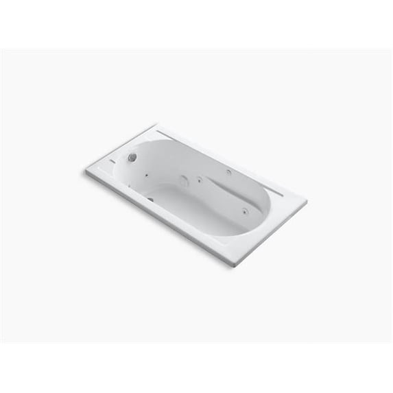 Kohler 60 x 32 in. Devonshire Drop-In Whirlpool Bath Tube with End Drain - White
