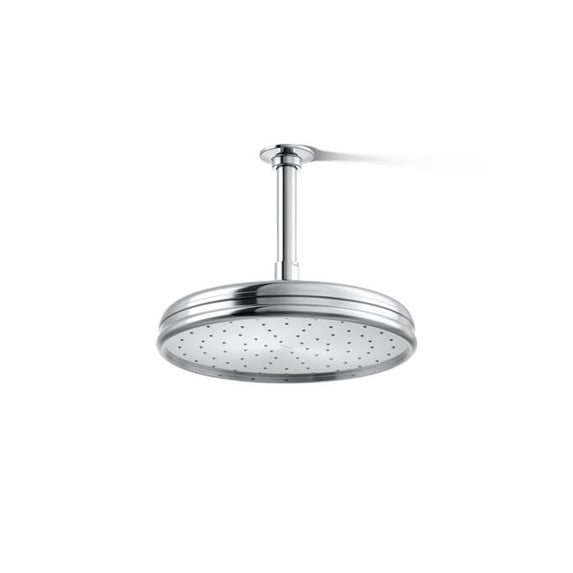 Kohler 13693-CP 10 in. Traditional Single Function Rain Head, 2.5 GPM - Polished Chrome
