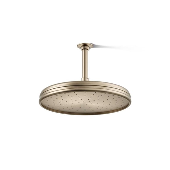 Kohler 13694-BV 12 in. Traditional Single Function Rain Head, 2.5 GPM - Vibrant Brushed Bronze