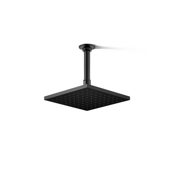 Kohler 13695-BL 8 in. Square Single-Function Rain Head, 2.5 GPM - Matte Black