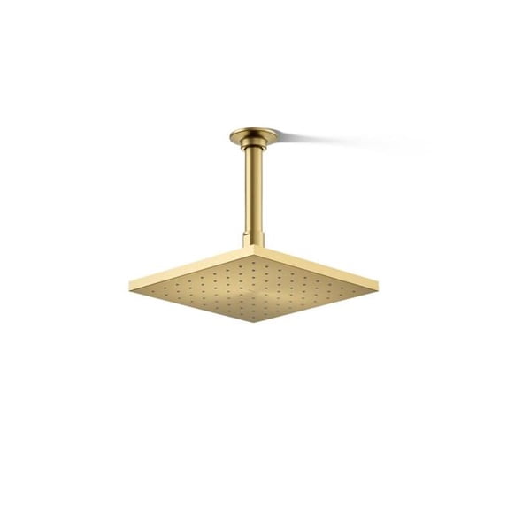 Kohler 13695-2MB 8 in. Square Single Function Rain Head, 2.5 GPM - Vibrant Brushed Moderne Brass