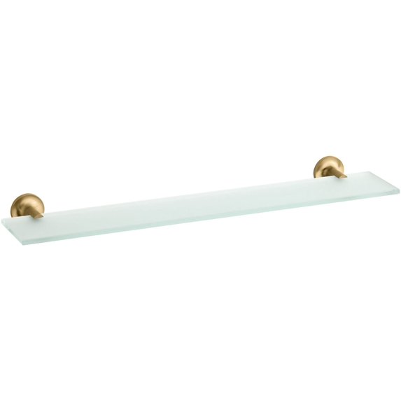 Kohler K-14440 Purist 22-1/2" Brass And Tempered Glass Bathroom Shelf - Vibrant Brushed