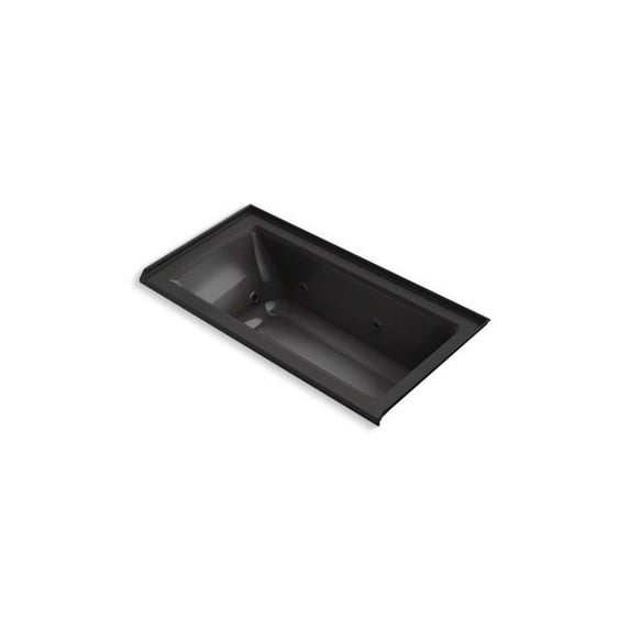 Kohler 1947-R-7 60 x 30 in. Archer Alcove Whirlpool Right Bath Drain - Black