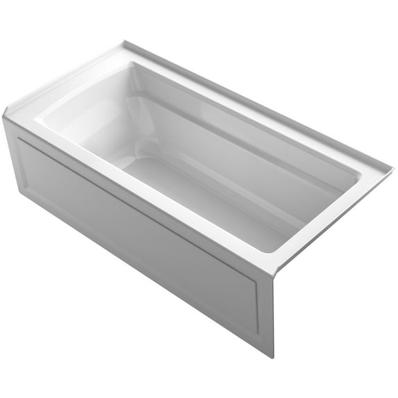 Kohler K-1948-Ra Archer 66" Exocrylic Three-Wall Alcove Soaking Tub - White