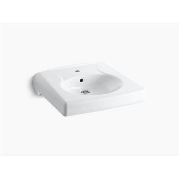 Kohler K-1997-Ss1 Brenham 22" Vitreous China Wall Mounted Bathroom Sink - White