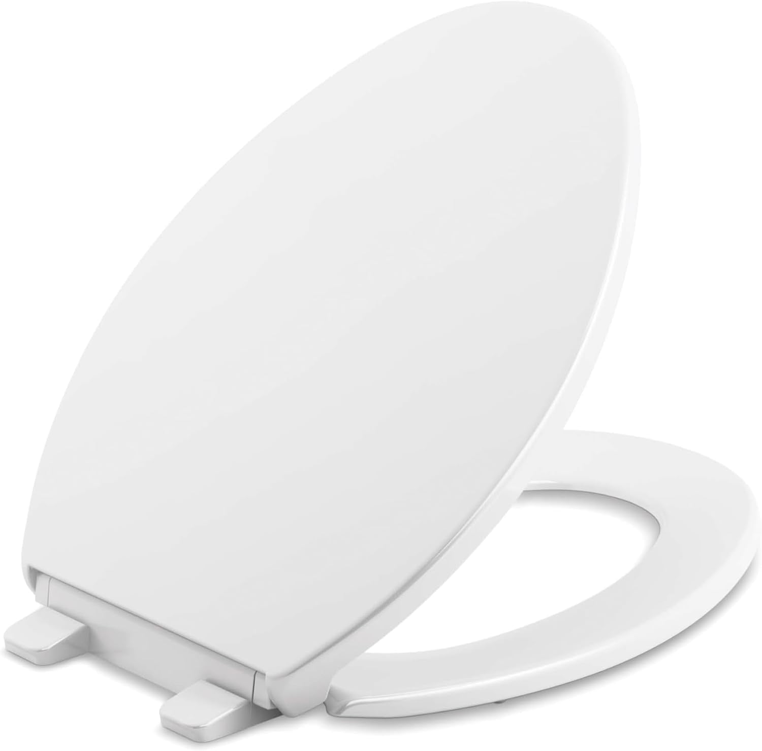 White Elongated Plastic Slow Close Toilet Seat