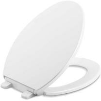 Kohler K-20110-0 Brevia Elongated Toilet Seat with Grip-Tight Bumpers, Quiet-Close Seat, Quick-Attach Hardware, White