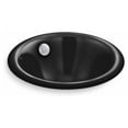 thumbnail image 1 of Kohler K-20211 Iron Plains 12" Cast Iron Drop-In Or Undermount Bathroom Sink - Black, 1 of 6