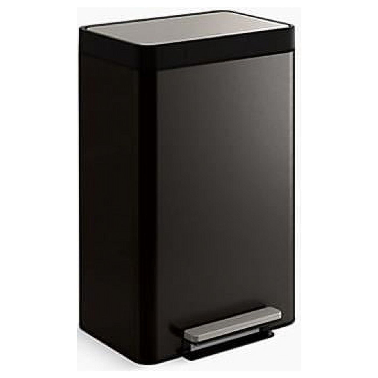 Kohler K-20956-BST Dual-Compartment Step Trash Can - Black Stainless
