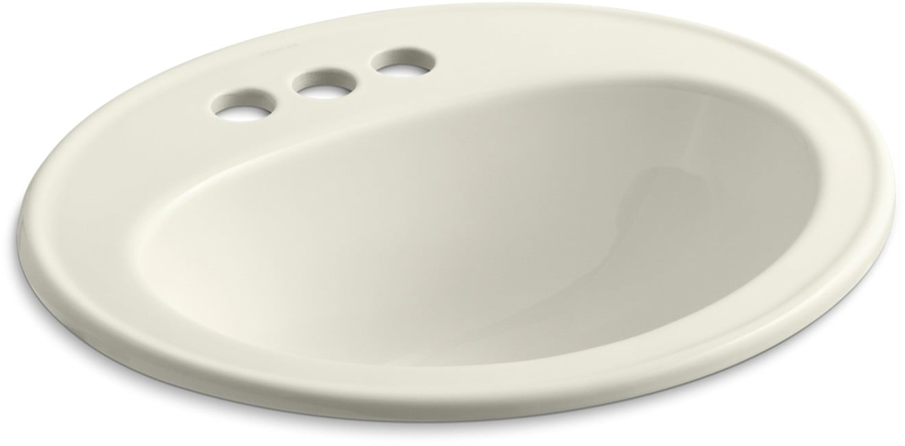 Pennington Classic Biscuit Oval Ceramic Self-Rimming Bathroom Sink
