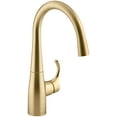 thumbnail image 1 of Kohler K-22034 Simplice 1.5 GPM Single Hole Bar Faucet - Vibrant Brushed Moderne Brass, 1 of 7