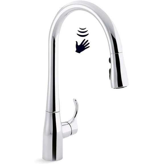 KOHLER Simplice Response Touchless Pull Down Kitchen Faucet in Polished Chrome, K-22036-CP