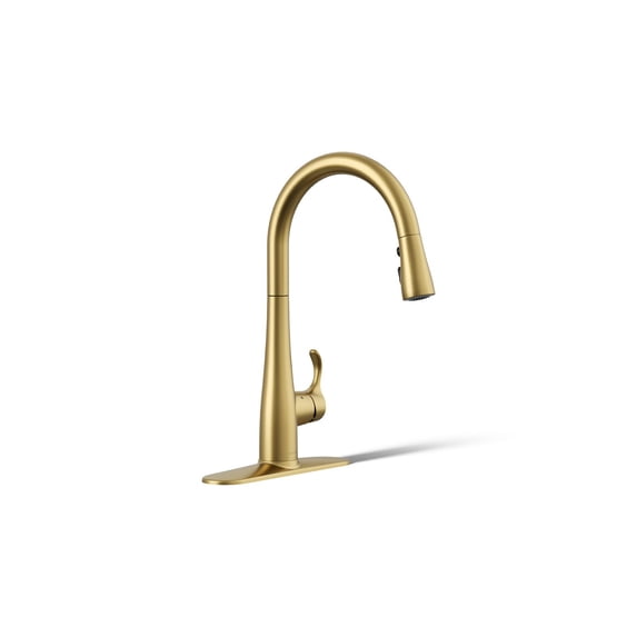 Kohler 22036-2MB Simplice Touchless Pull Down Kitchen Faucet, Kitchen Sink Faucet with Pull Down Sprayer, Vibrant Brushed Moderne Brass