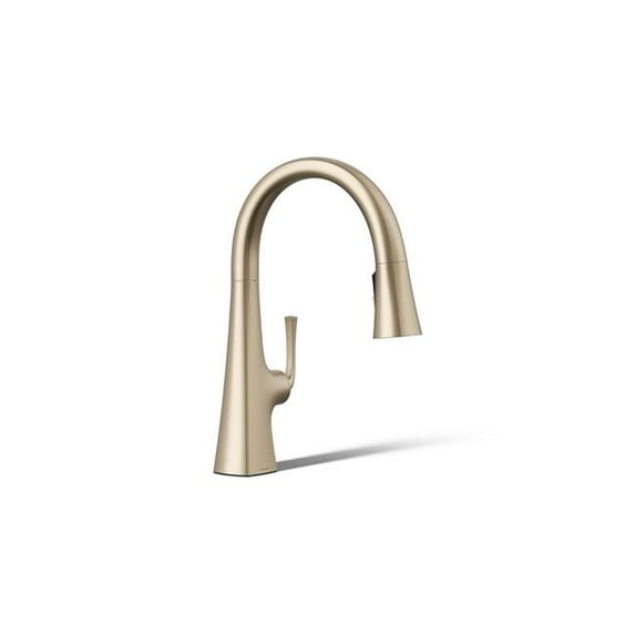 Kohler 22063-BV 1.5 GPM 1 Handle Pull-Down Kitchen Sink Faucet with Three-Function Spray Head - Vibrant Brushed Bronze