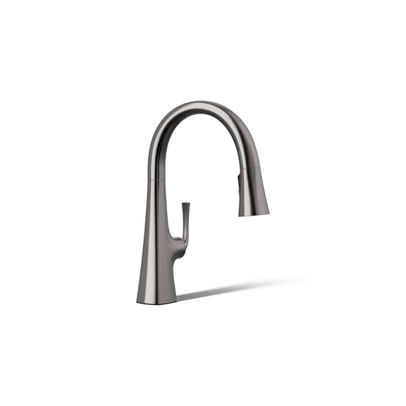 Kohler K-22063-TT Graze 1.5 GPM Pull Down Kitchen Sink Faucet with Three Function Spray, Vibrant Titanium