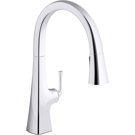 KOHLER K-22068 Graze Touchless pull-down kitchen sink faucet with three-function sprayhead
