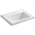 thumbnail image 1 of kohler 2241-1-0 vitreous china drop-in rectangular bathroom sink, 24.25 x 20.63 x 10.13 inches, white, 1 of 4