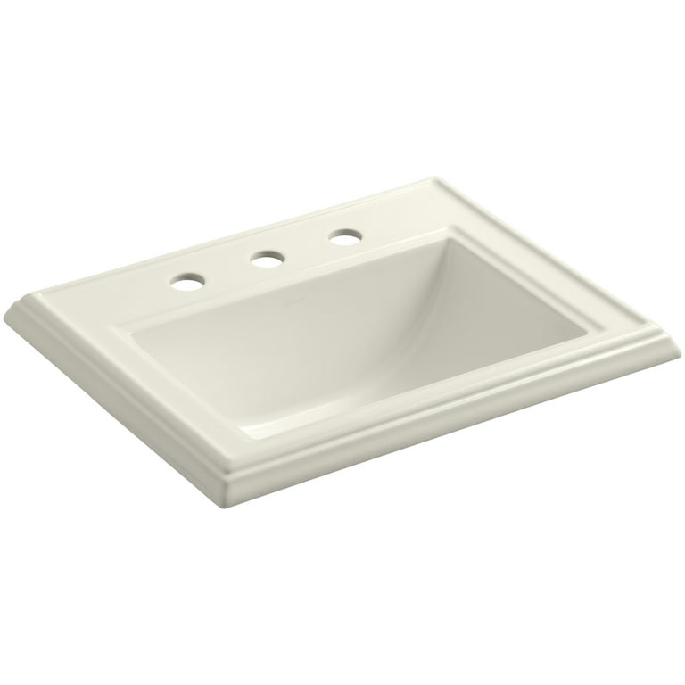KOHLER Memoirs Classic Drop-In Vitreous China Bathroom Sink in White with Overflow Drain