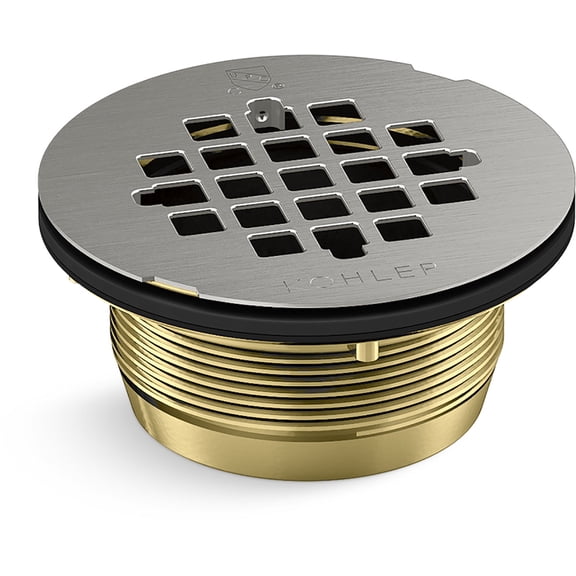 Kohler K-22675 Round Grid Shower Drain - Brushed Stainless