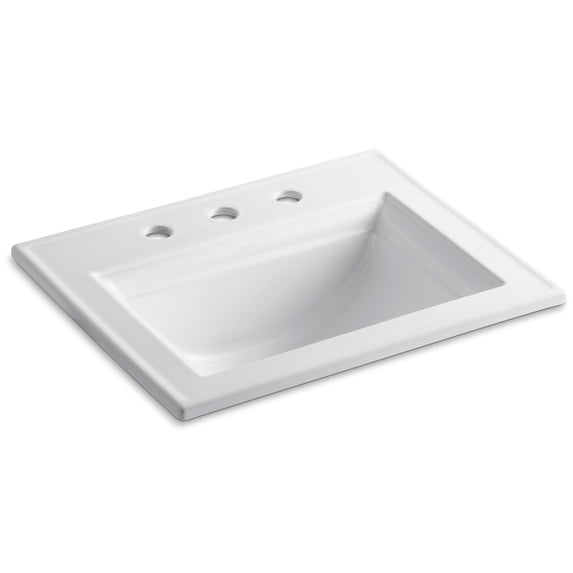 Kohler K-2337-8 Memoirs Stately 17" Drop In Bathroom Sink - White