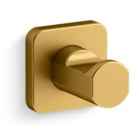 Kohler K-23529 Parallel Single Robe Hook - Vibrant Brushed Moderne Brass