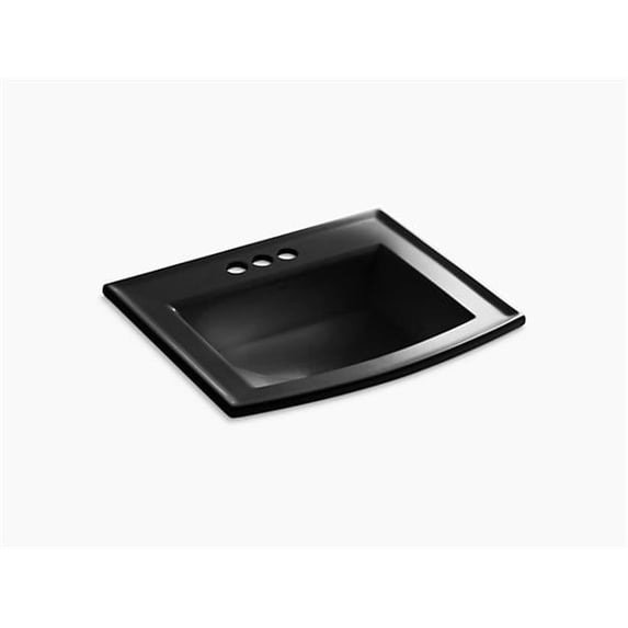 Kohler Archer Drop-in Bathroom Sink with 4 in. Centerset Faucet Hole - Black