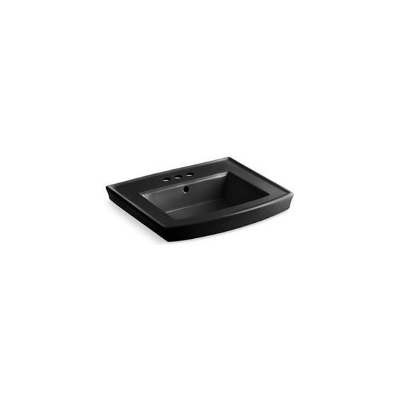 Kohler K-2358-4 Archer 24" Pedestal Bathroom Sink - Black