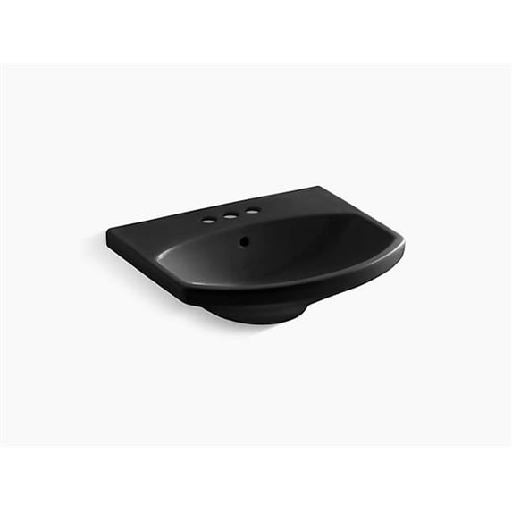 Kohler K-2363-4 Cimarron 21" Pedestal Bathroom Sink - Black
